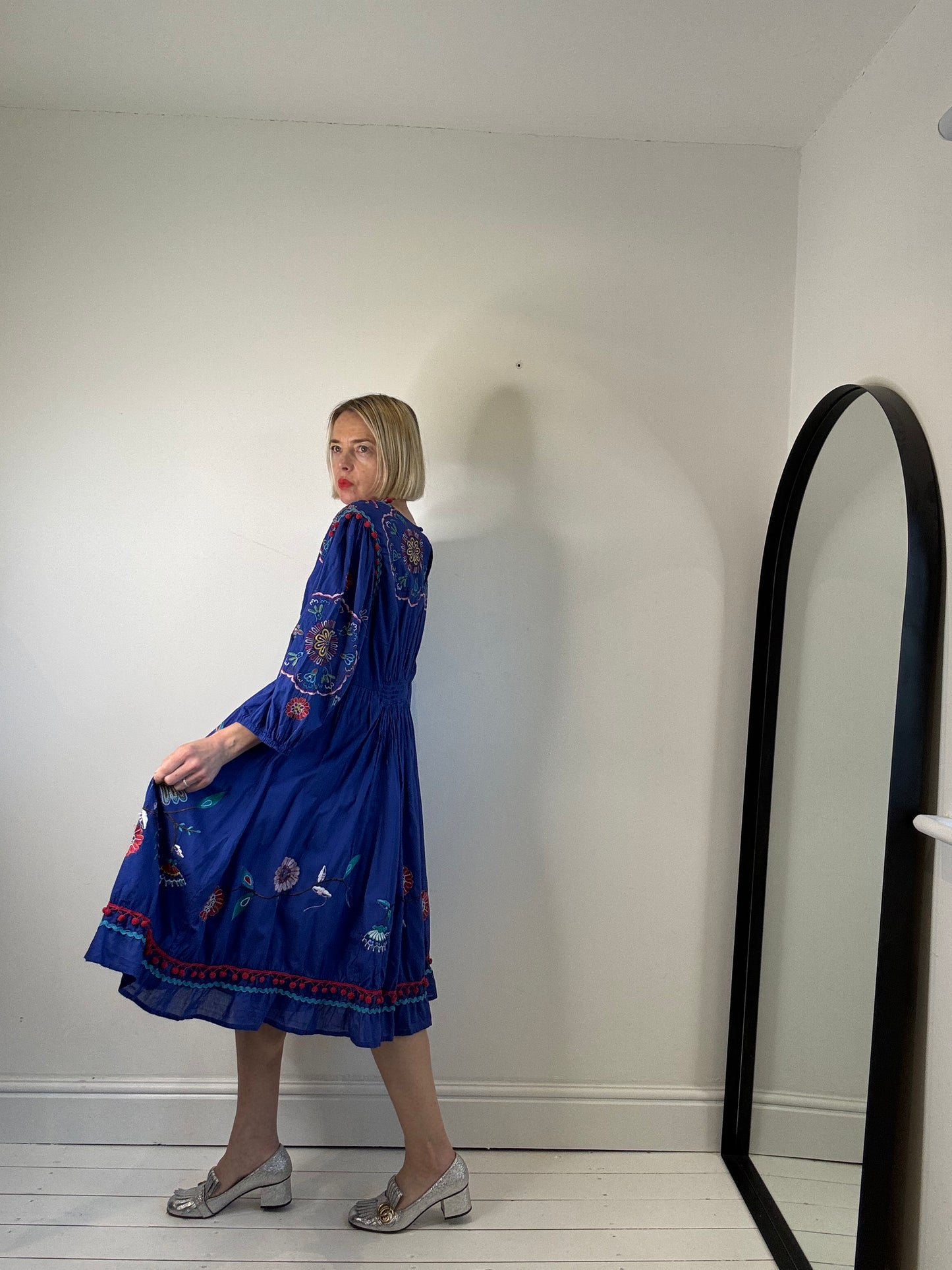 Embroidered Humming bird dress
