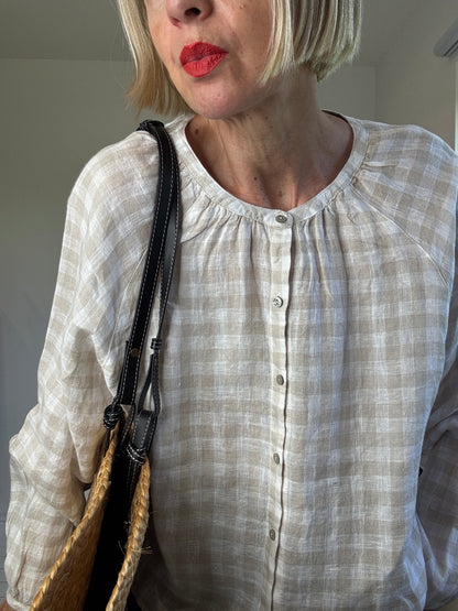 Linen gingam top