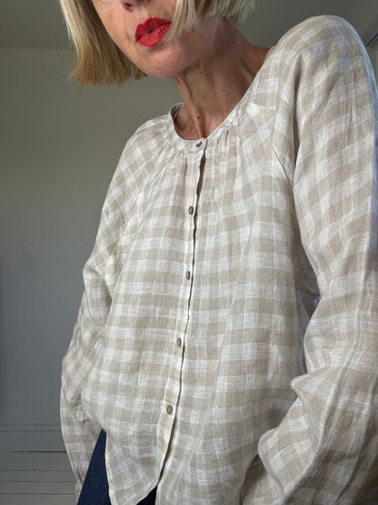 Linen gingam top