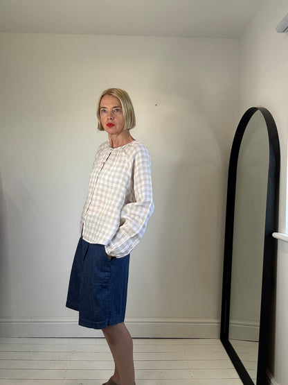 Linen gingam top