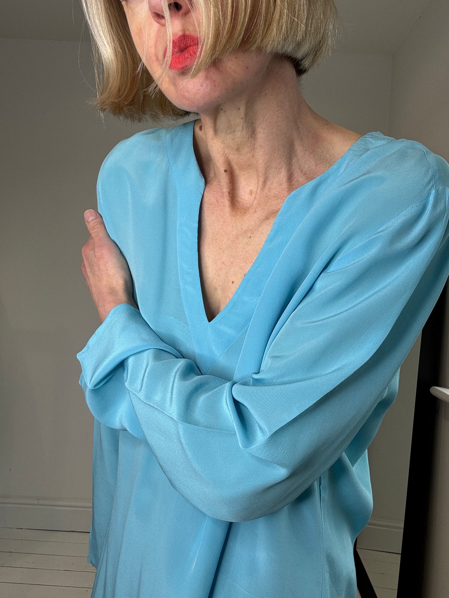VINTAGE Silk tunic top