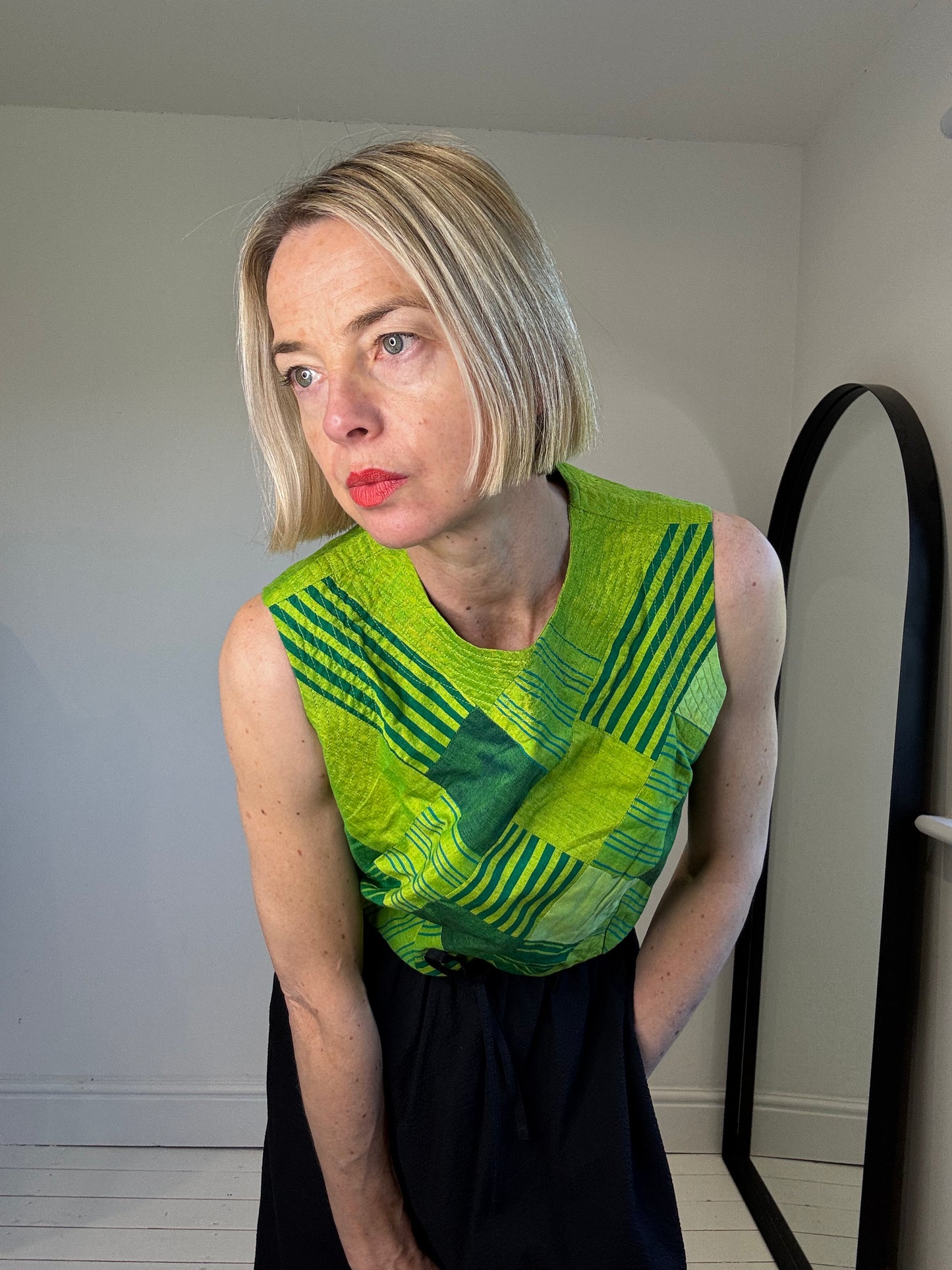Hand dyed shell top