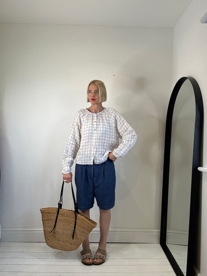 Linen gingam top