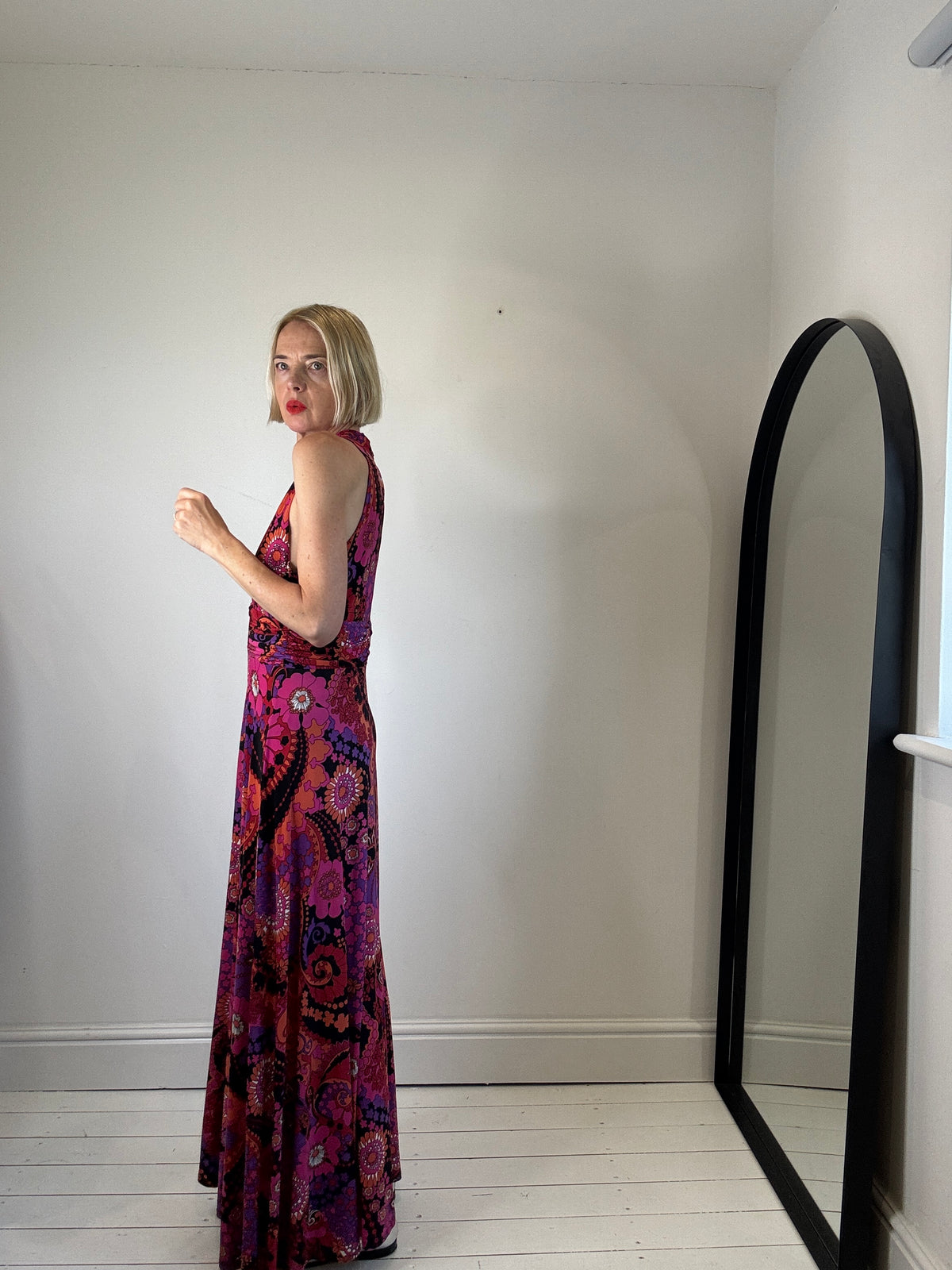 Halterneck slinky dress