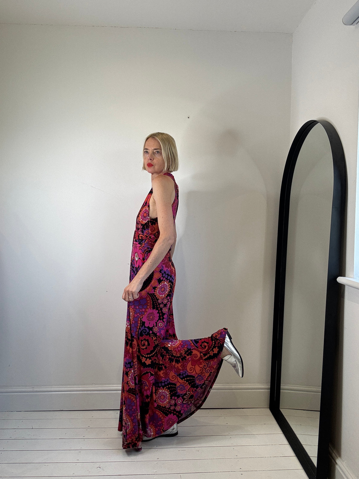 Halterneck slinky dress