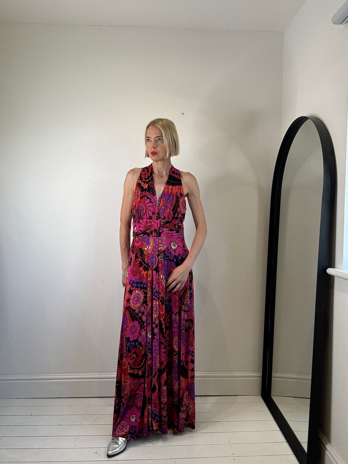 Halterneck slinky dress