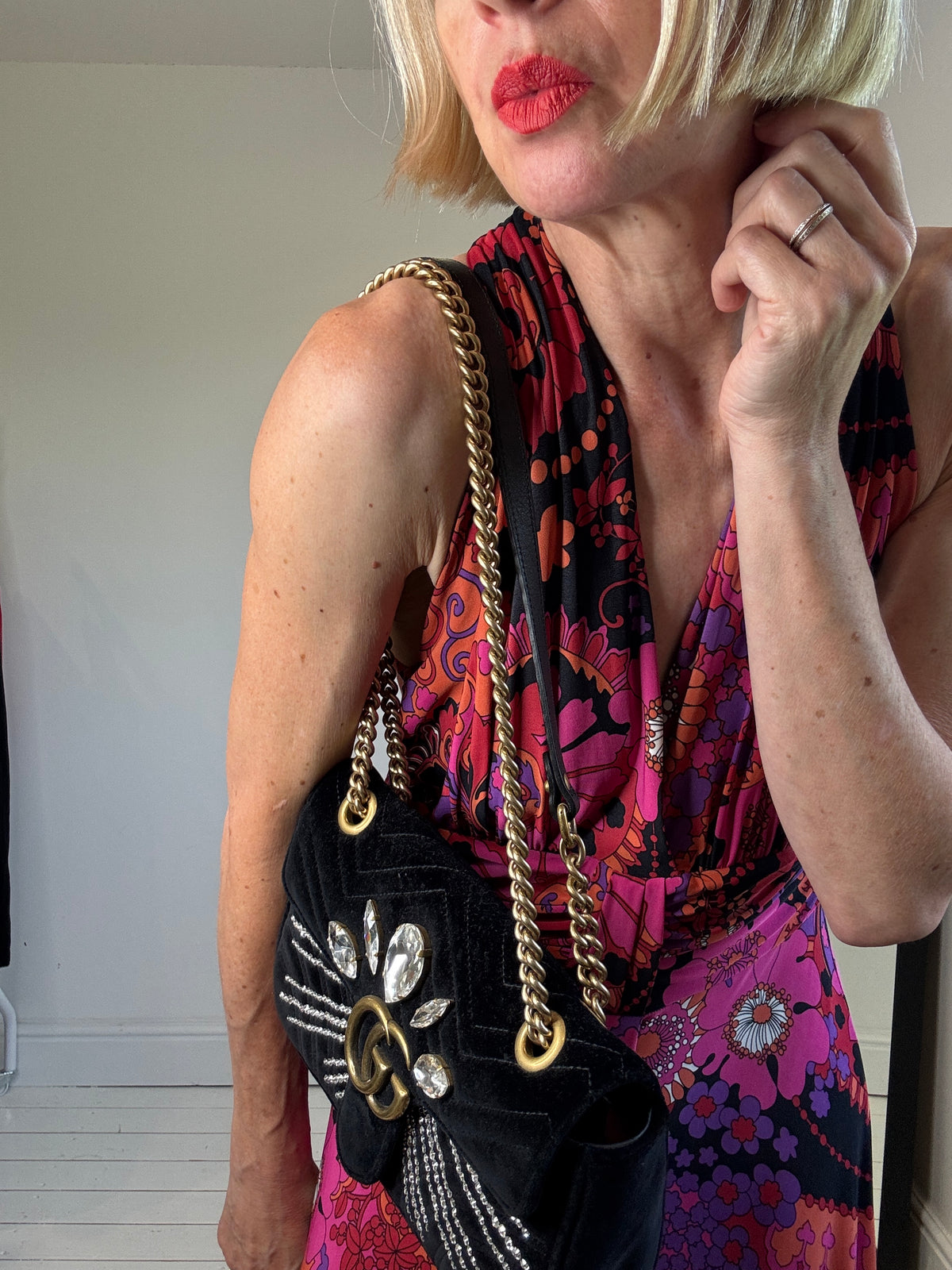 Halterneck slinky dress