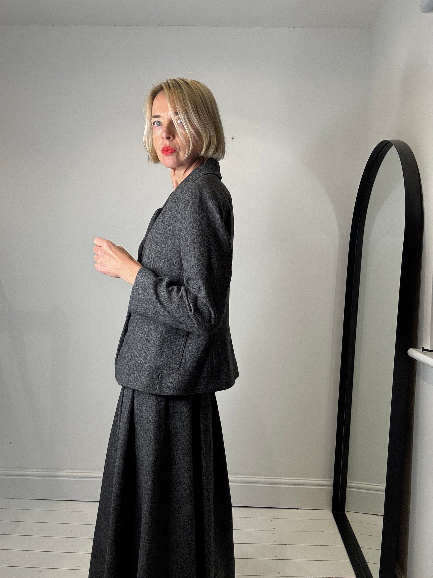 Blazer and skirt suit