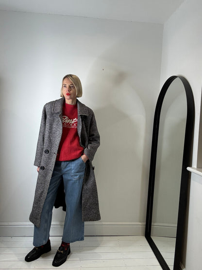 vintage st Michael herringbone wool tweed coat British vintage preloved women's outerwear coats