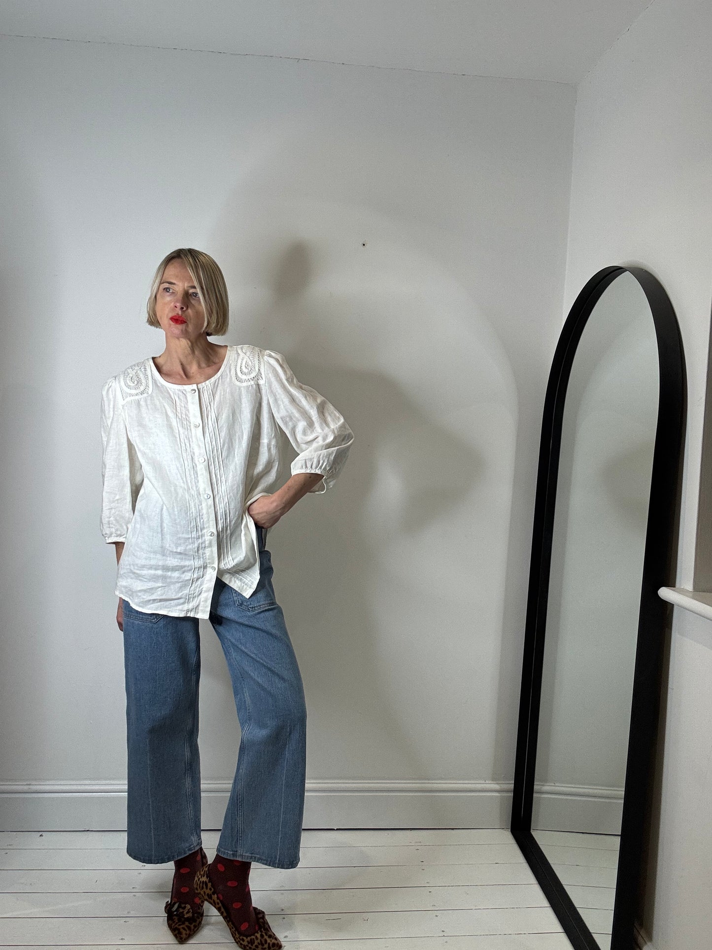 VINTAGE linen blouse