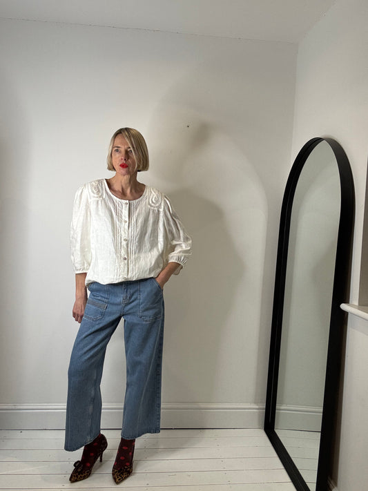 VINTAGE linen blouse