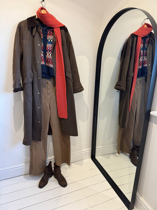 Moss stitch skinny scarf