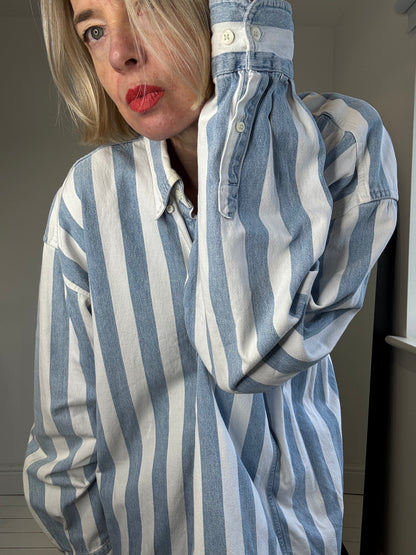 90's stripe denim shirt