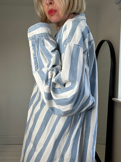 90's stripe denim shirt