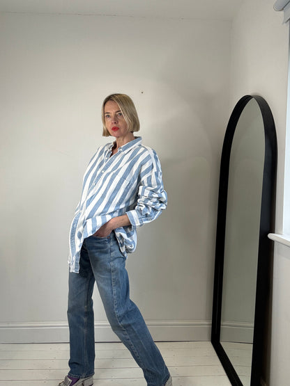 90's stripe denim shirt