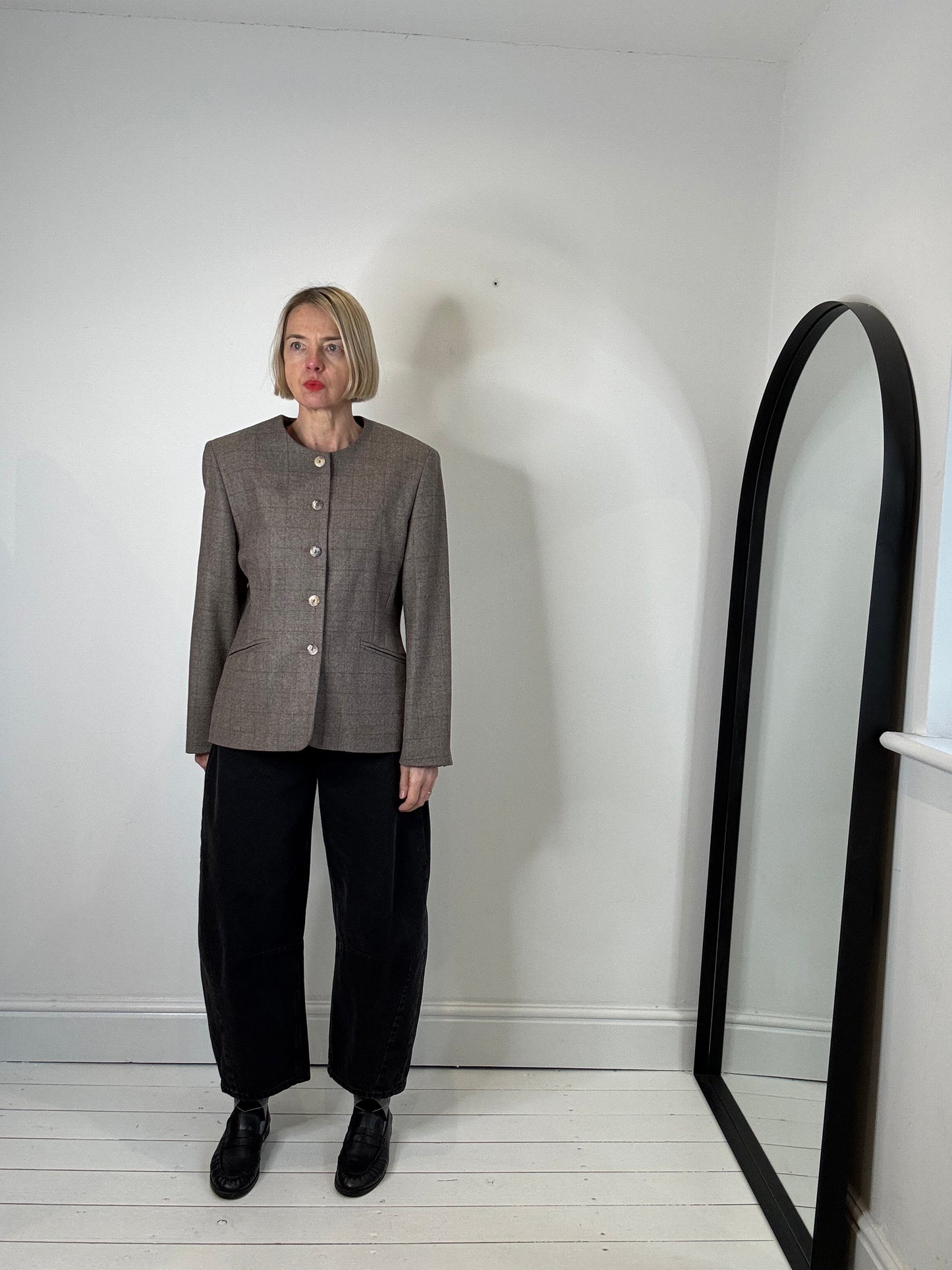 VINTAGE collarless jacket