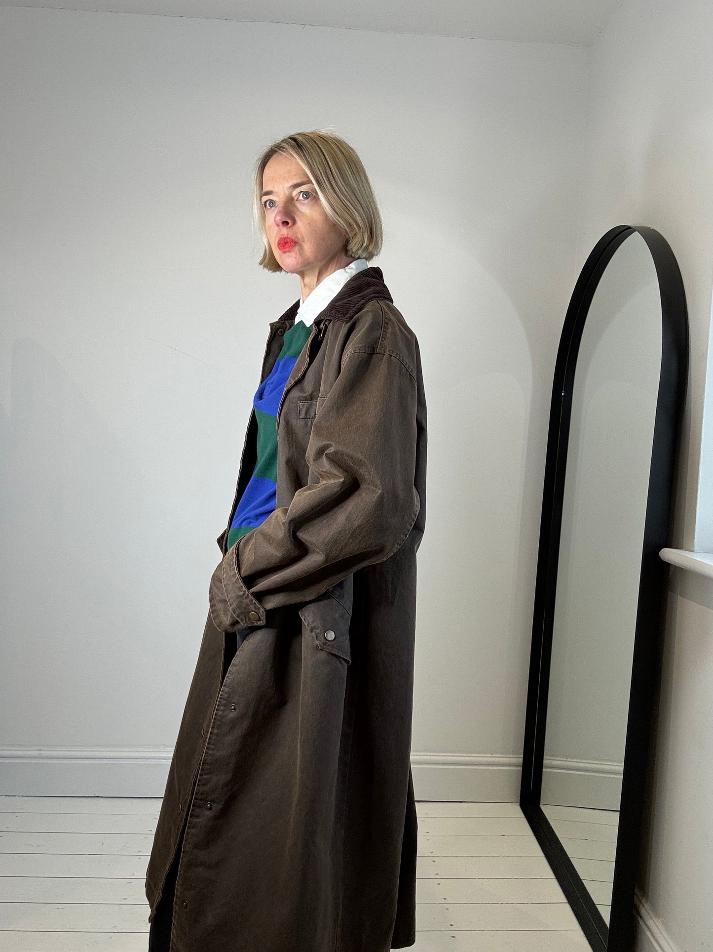 Long waxed jacket
