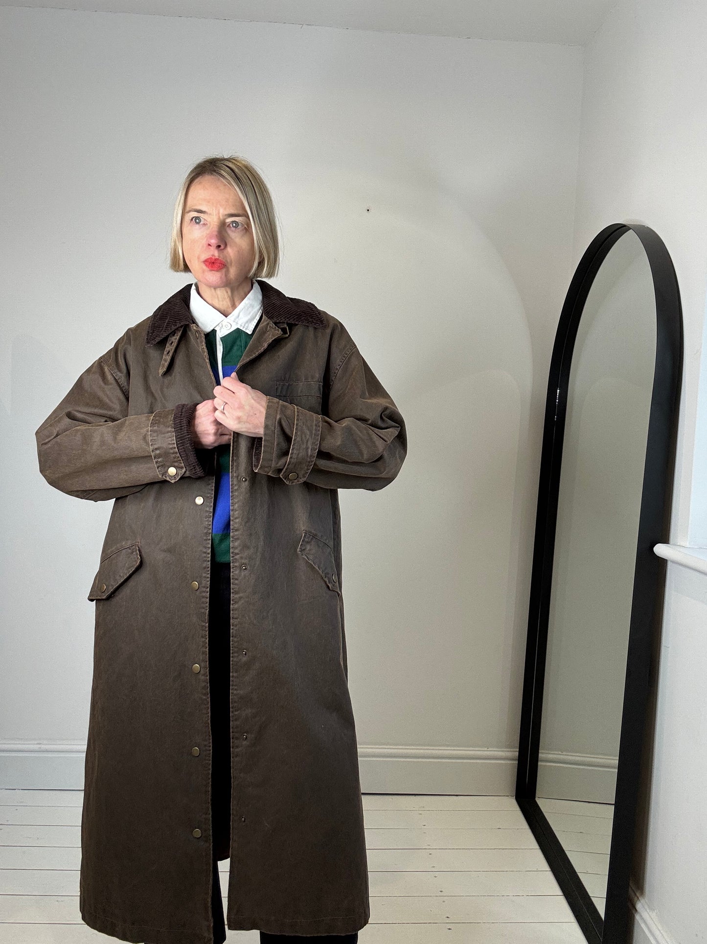 Long waxed jacket