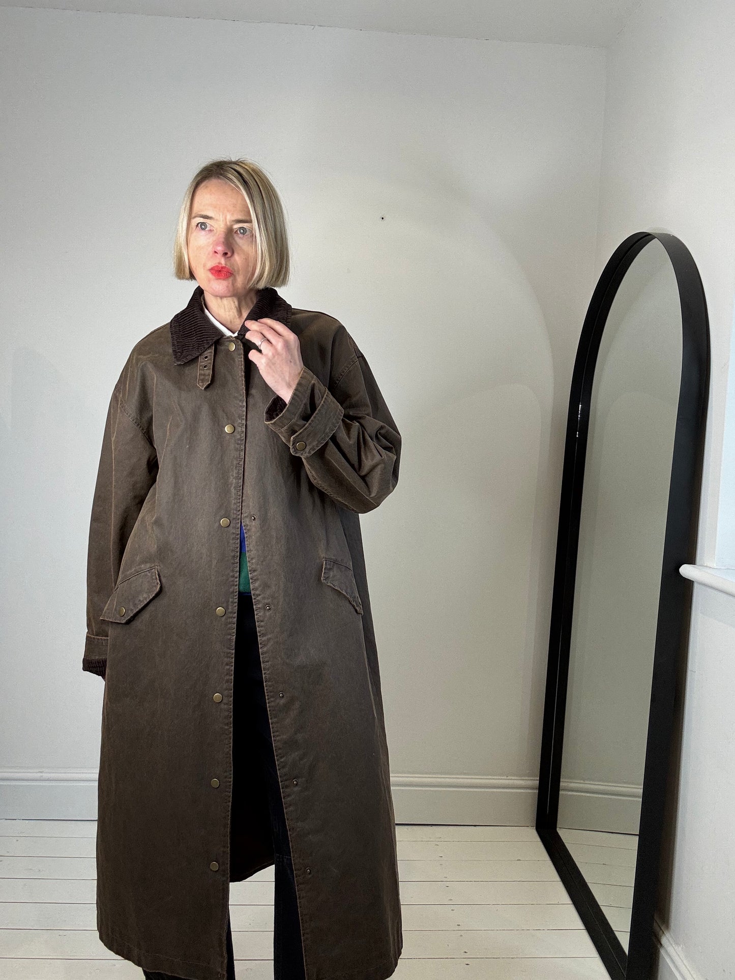Long waxed jacket