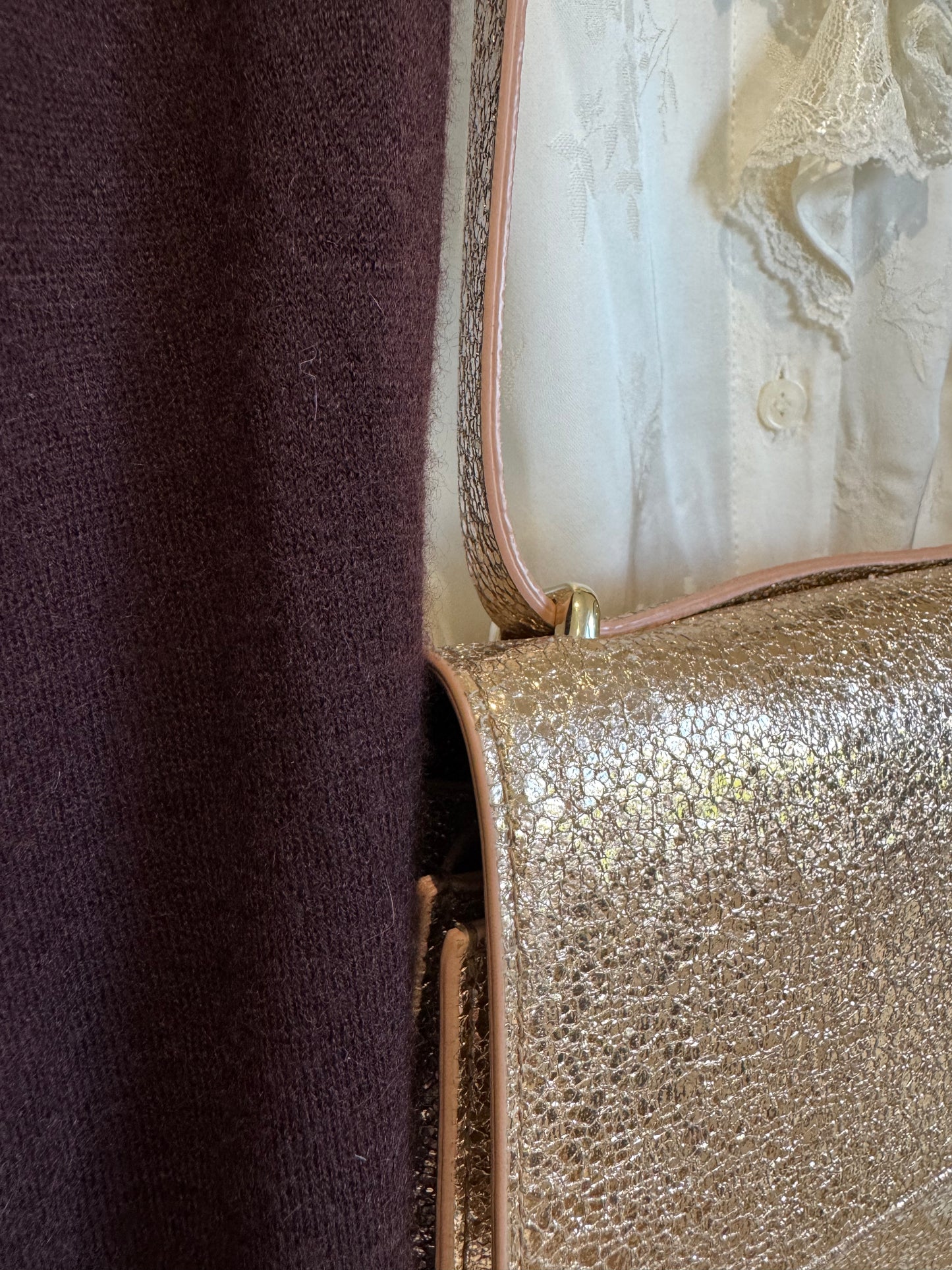 MARC CAIN champagne metallic bag