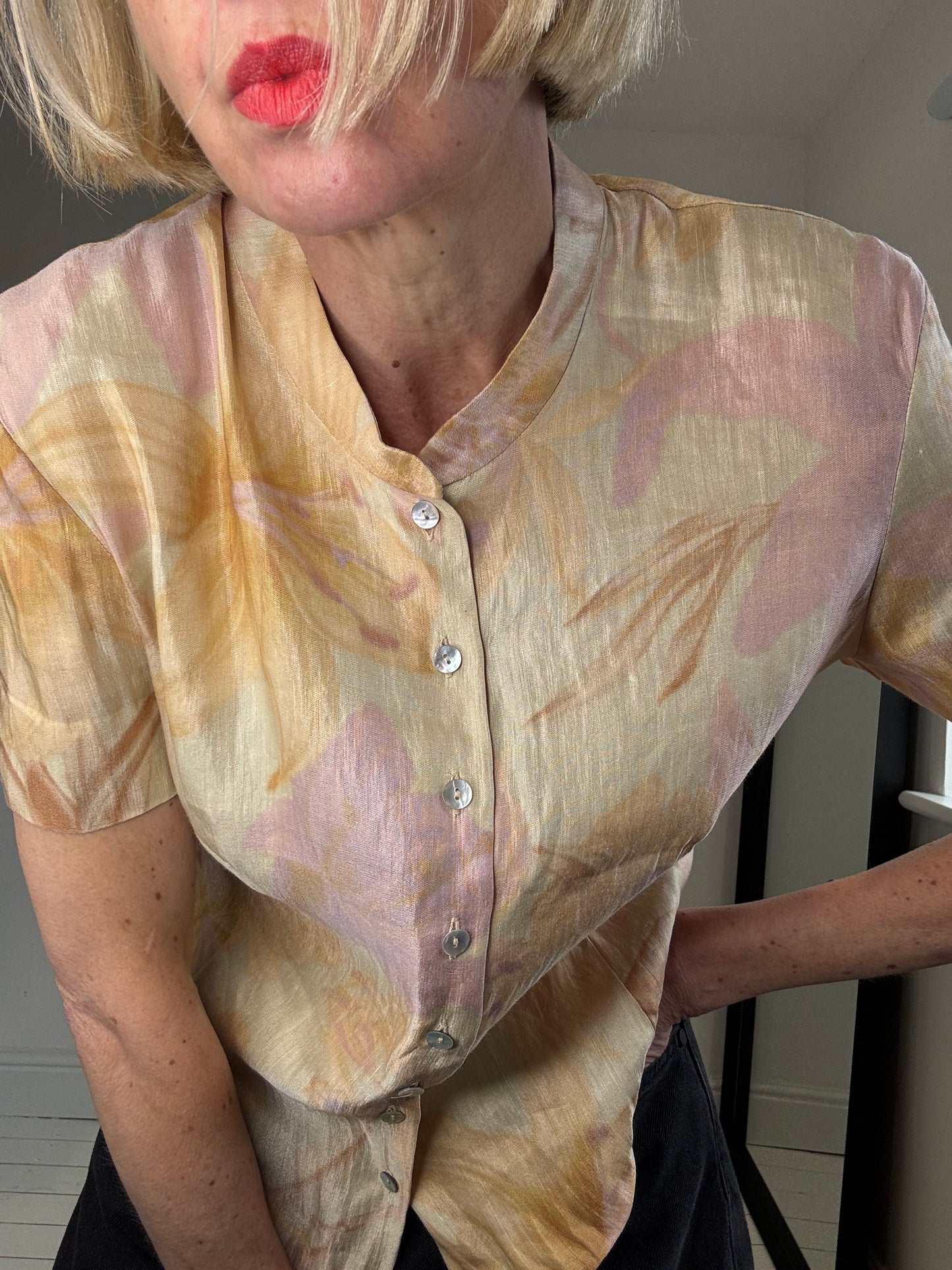 VINTAGE JAEGER nehru blouse