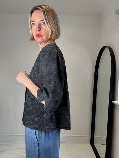 VINTAGE acid wash linen top