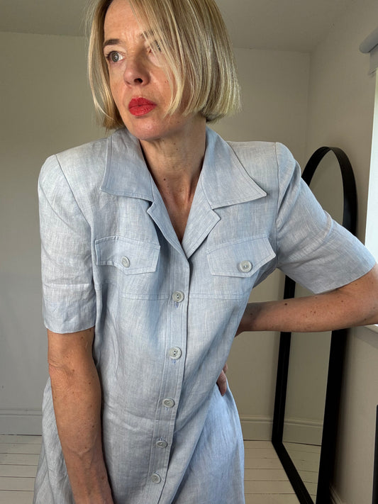 VINTAGE linen shirt dress