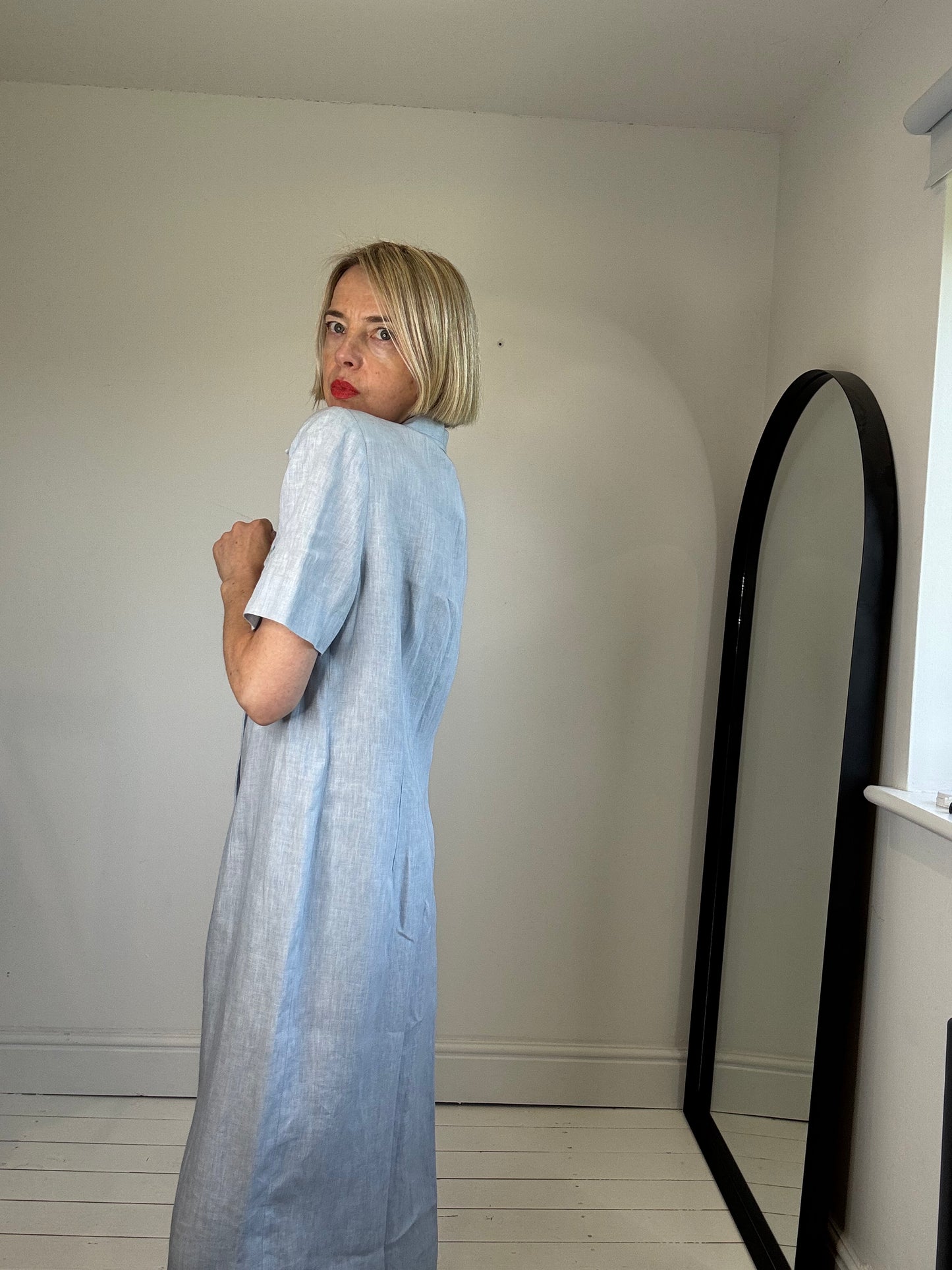 VINTAGE linen shirt dress