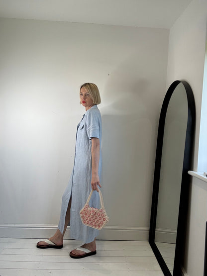 VINTAGE linen shirt dress