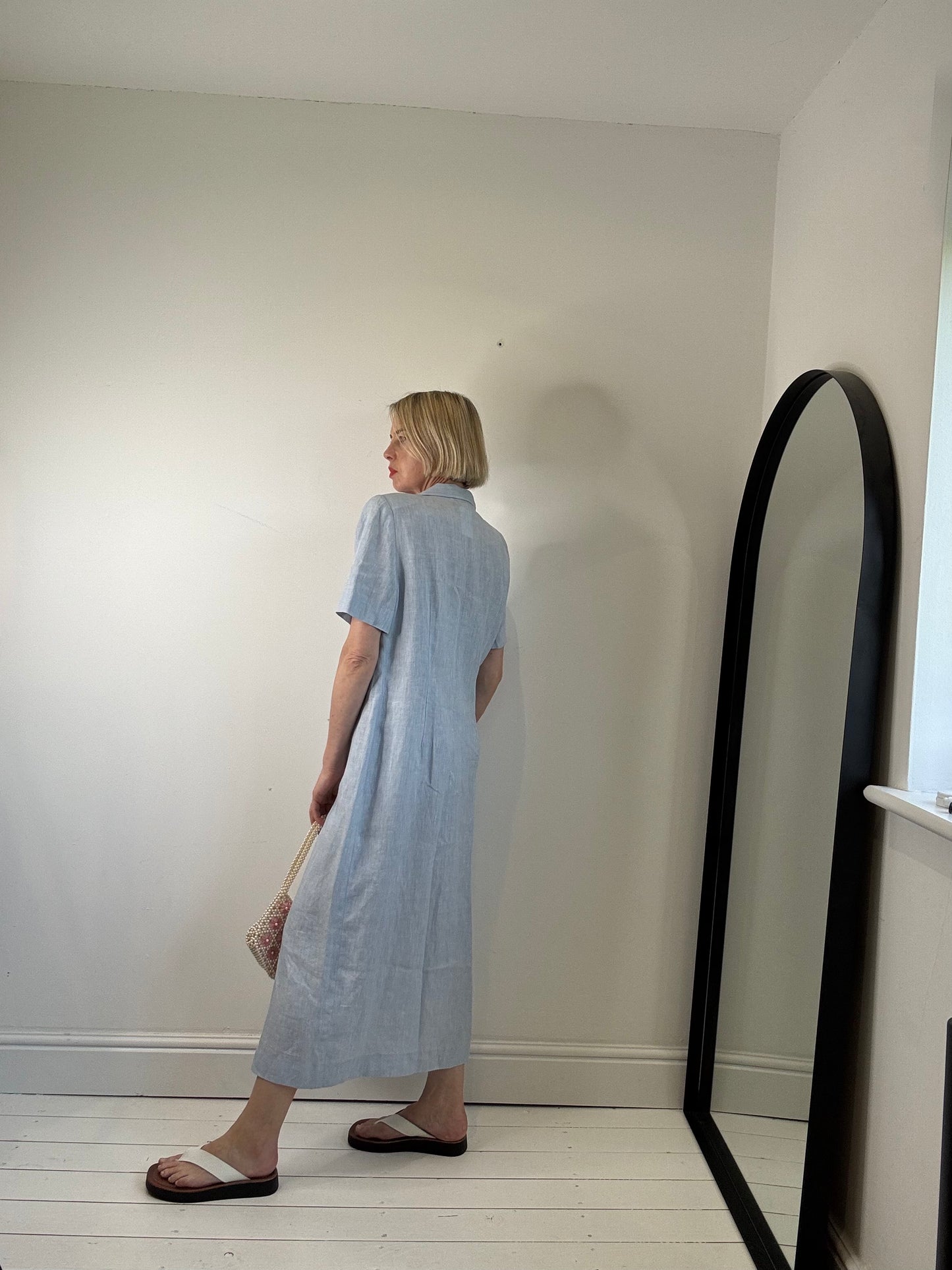 VINTAGE linen shirt dress
