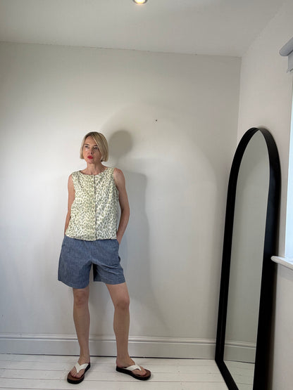 Chambray denim shorts