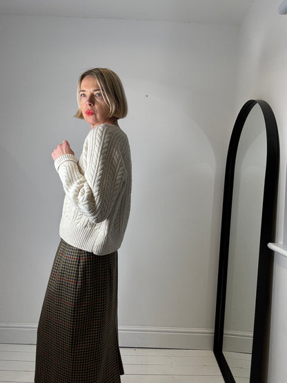 VINTAGE DAKS 100% wool check pencil skirt