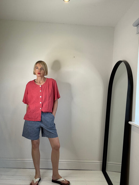 Linen woven tee