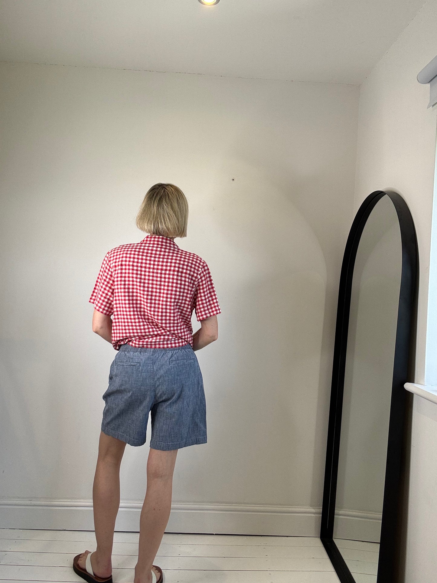 Chambray denim shorts