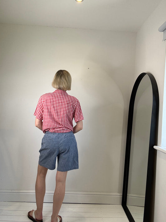 Chambray denim shorts