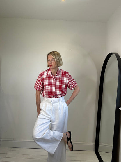 Linen wide leg trousers