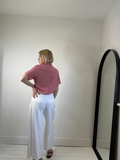 Linen wide leg trousers