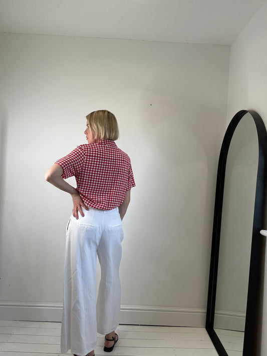 Linen wide leg trousers