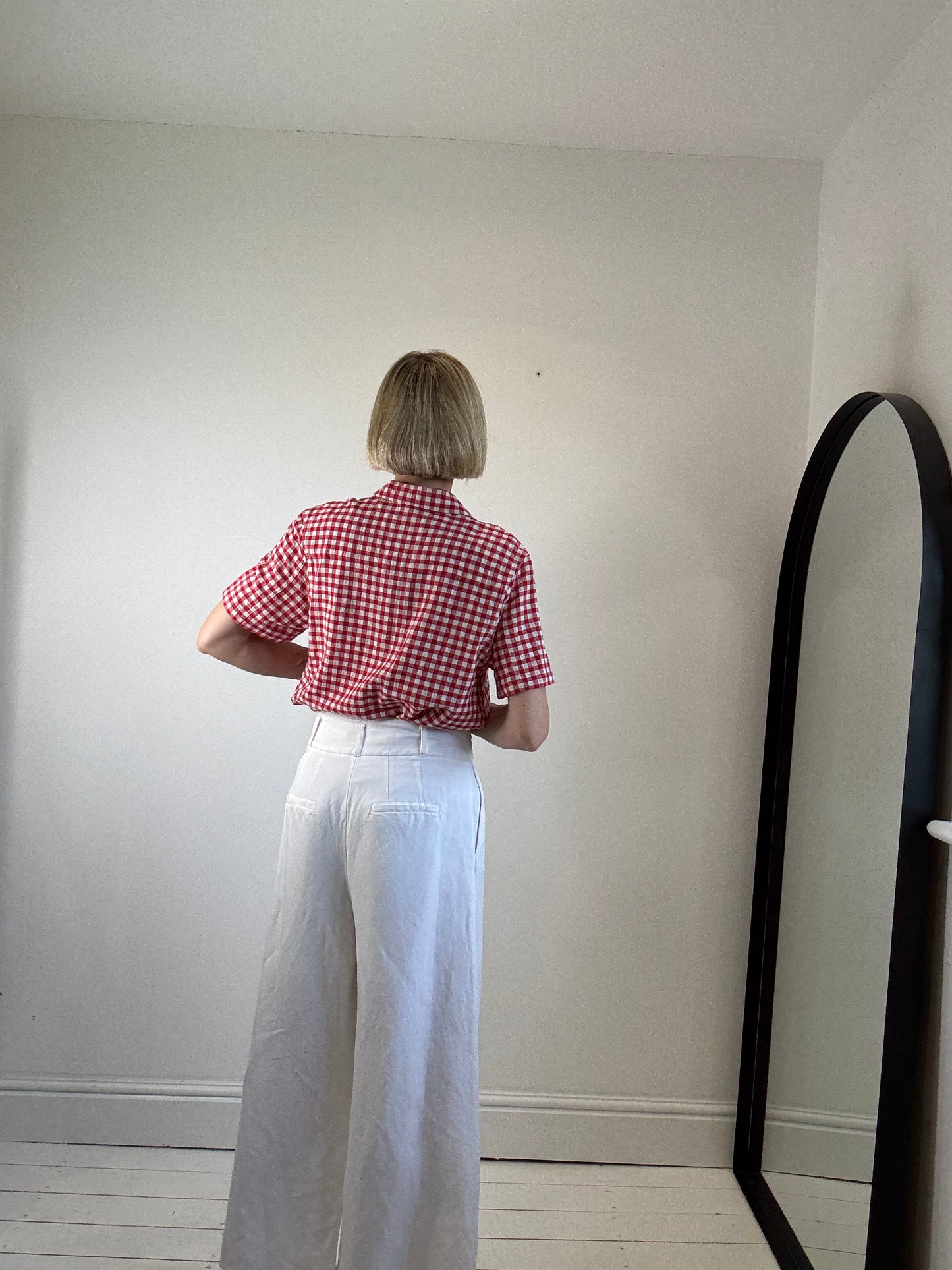 Linen wide leg trousers