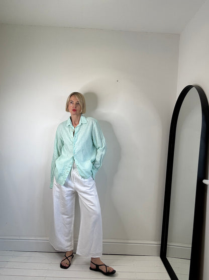 Linen wide leg trousers