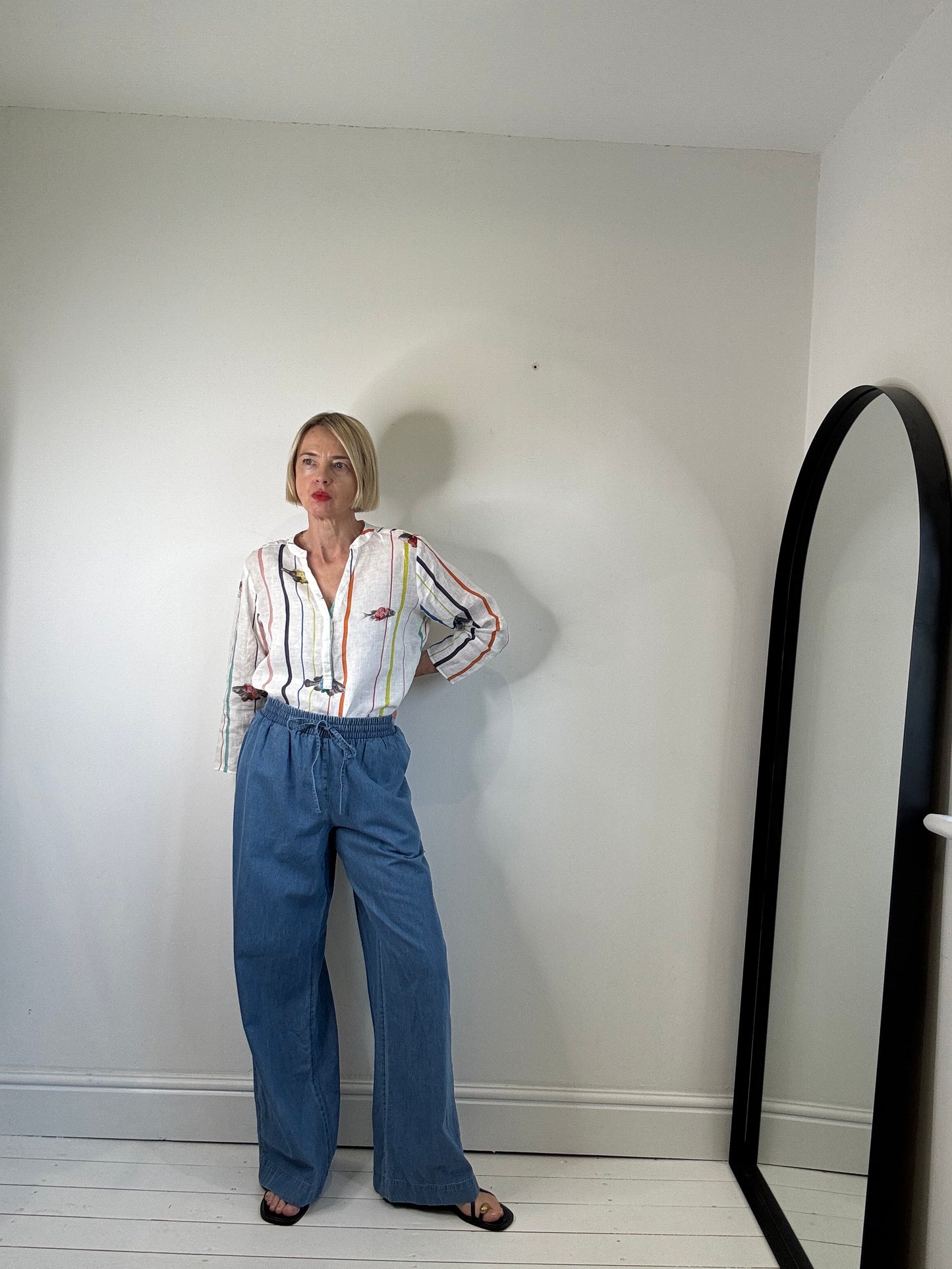GHOST denim drawstring trousers