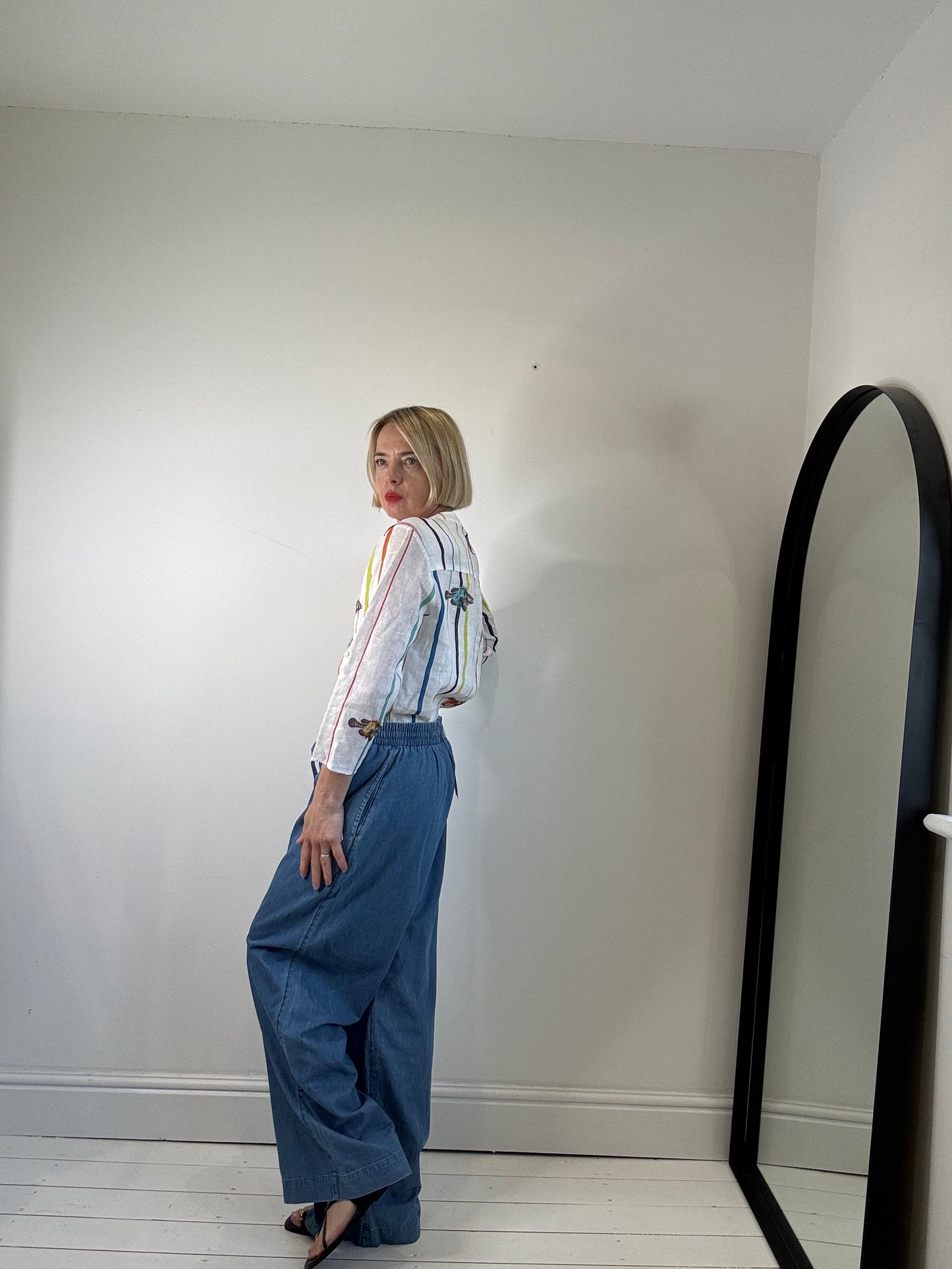 GHOST denim drawstring trousers