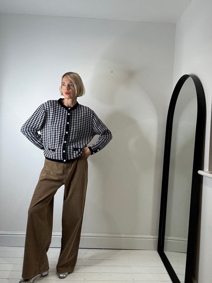 Wide leg corduroy trousers