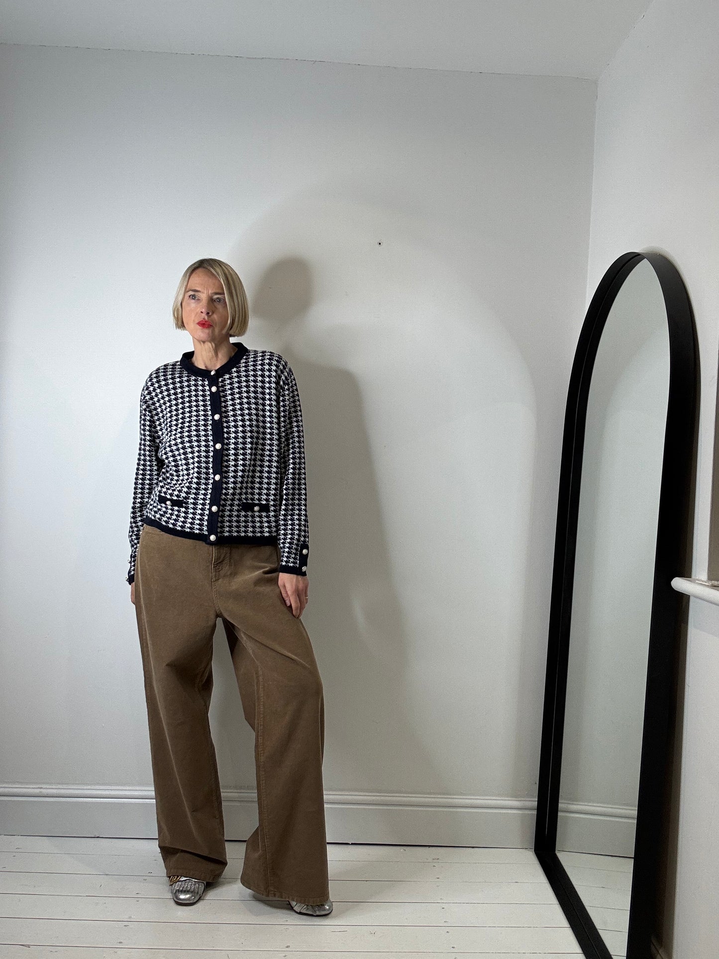 Wide leg corduroy trousers