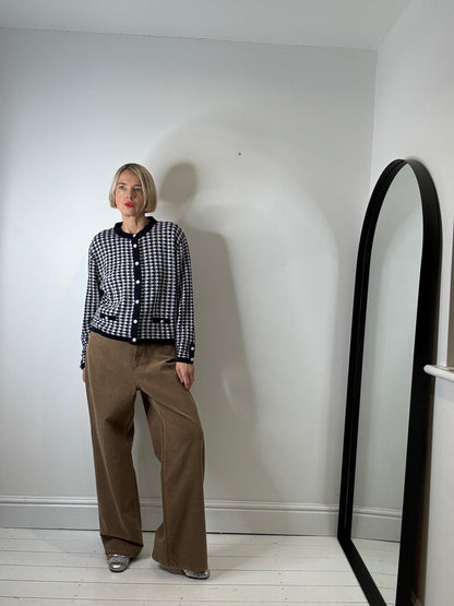 Wide leg corduroy trousers