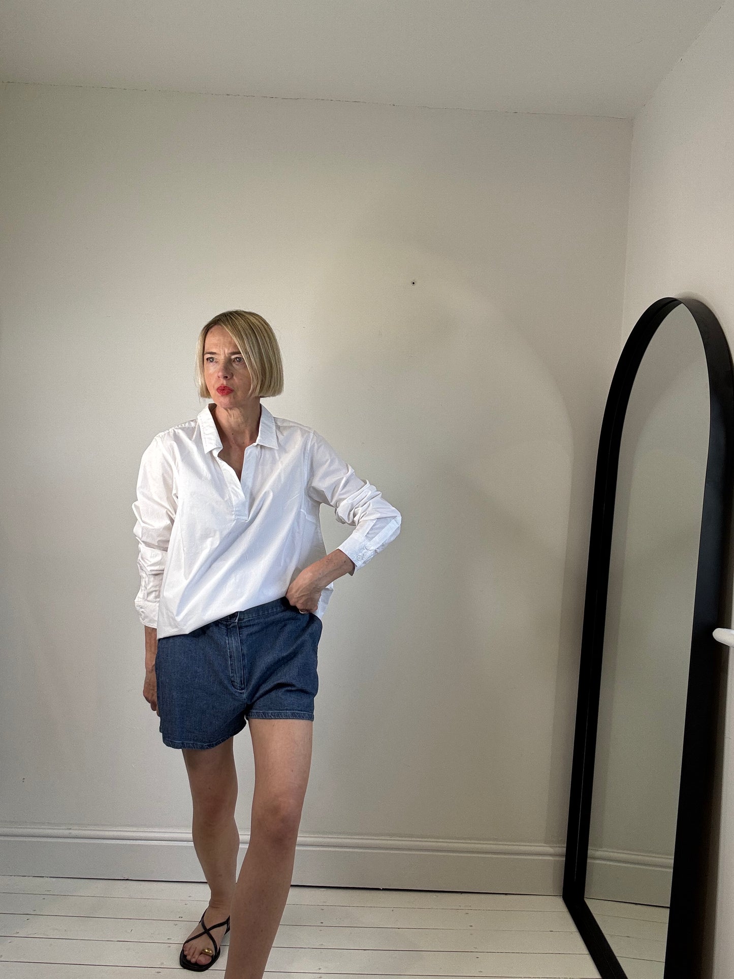 Half placket over shirt