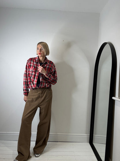 Wide leg corduroy trousers