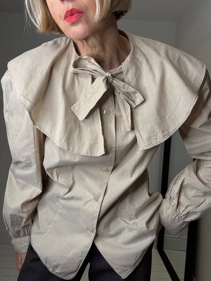 big collar tie neck stripes secondhand women's