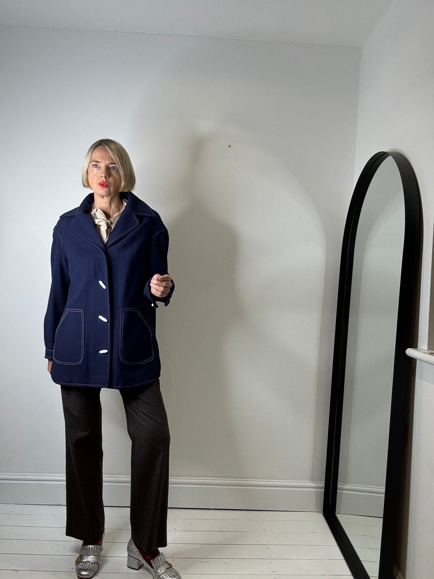 VINTAGE ALEXON contrast stitch coat