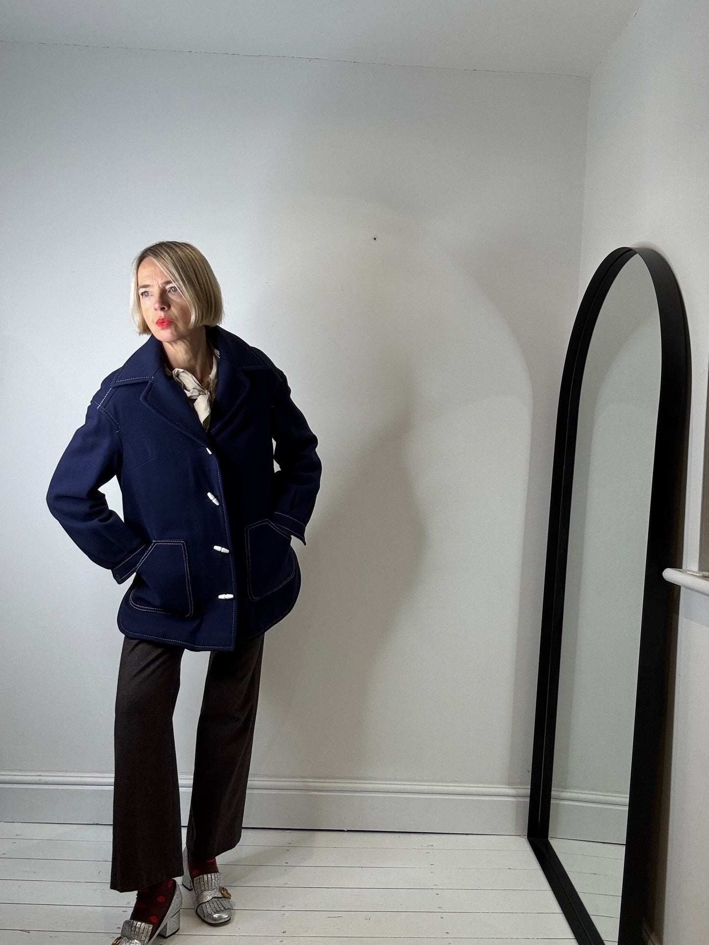 VINTAGE ALEXON contrast stitch coat